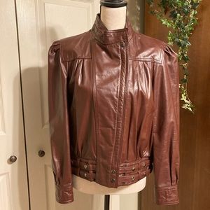 Vintage Retro Classic Directions genuine leather coat
